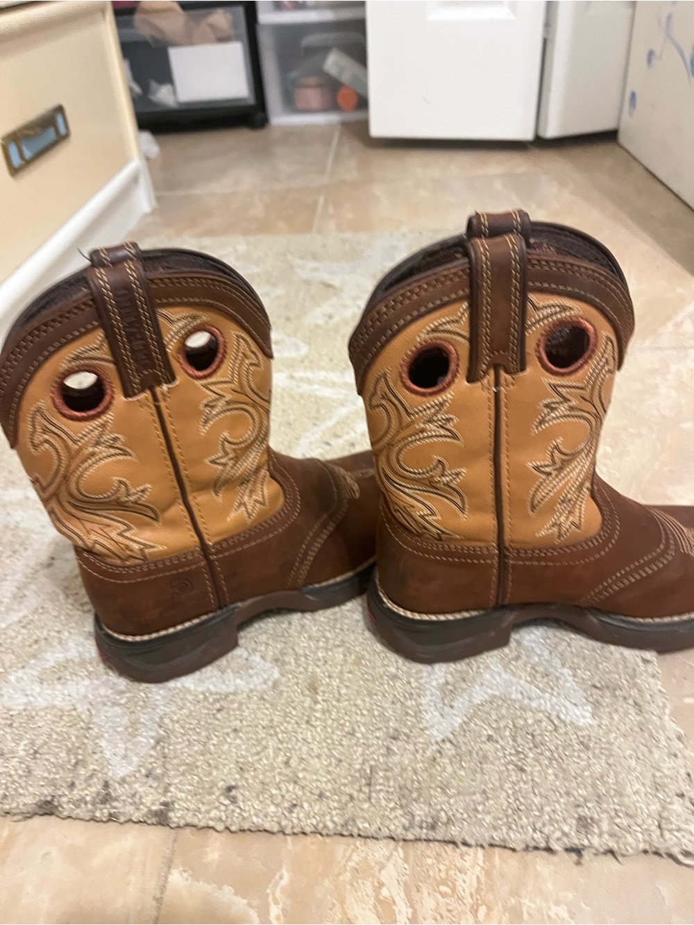 Durango Kids Brown Tan Western Pull-On Boots